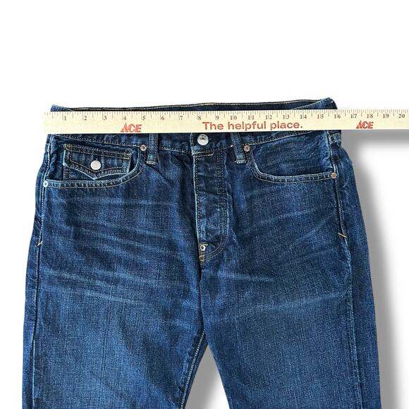 Polo Ralph Lauren Men’s Classic Straight Jeans 32x30 Dark Wash Distressed Hem - Picture 4 of 11